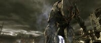 A Sangheili executing a UNSC Marine in Halo Wars.
