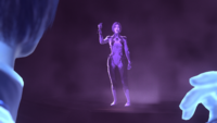The Weapon recalls Cortana's snapping fingers.
