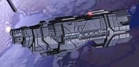 A Marathon-class heavy cruiser orbiting Earth.
