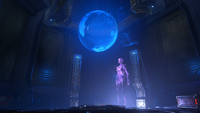 A memory fragment showing Cortana looking at Earth.