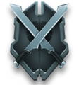A stylised representation of the shield as depicted in Halo Wars 2.