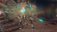 A Promethean Knight Excavator in combat.