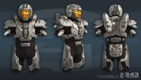 Uncolored renders of the Ricochet armor.